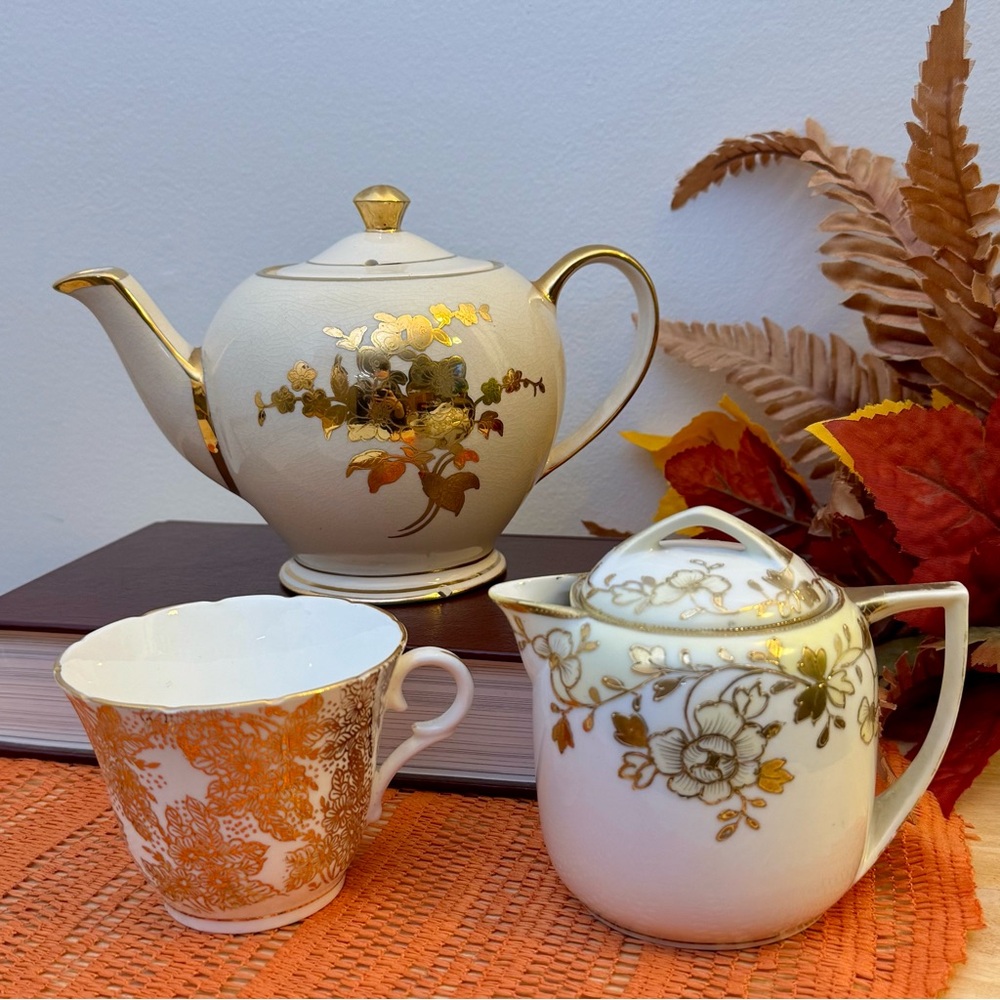 Vintage Sadler, Colclough & Antique Nippon w/24k Gold & White Tea Set Lot